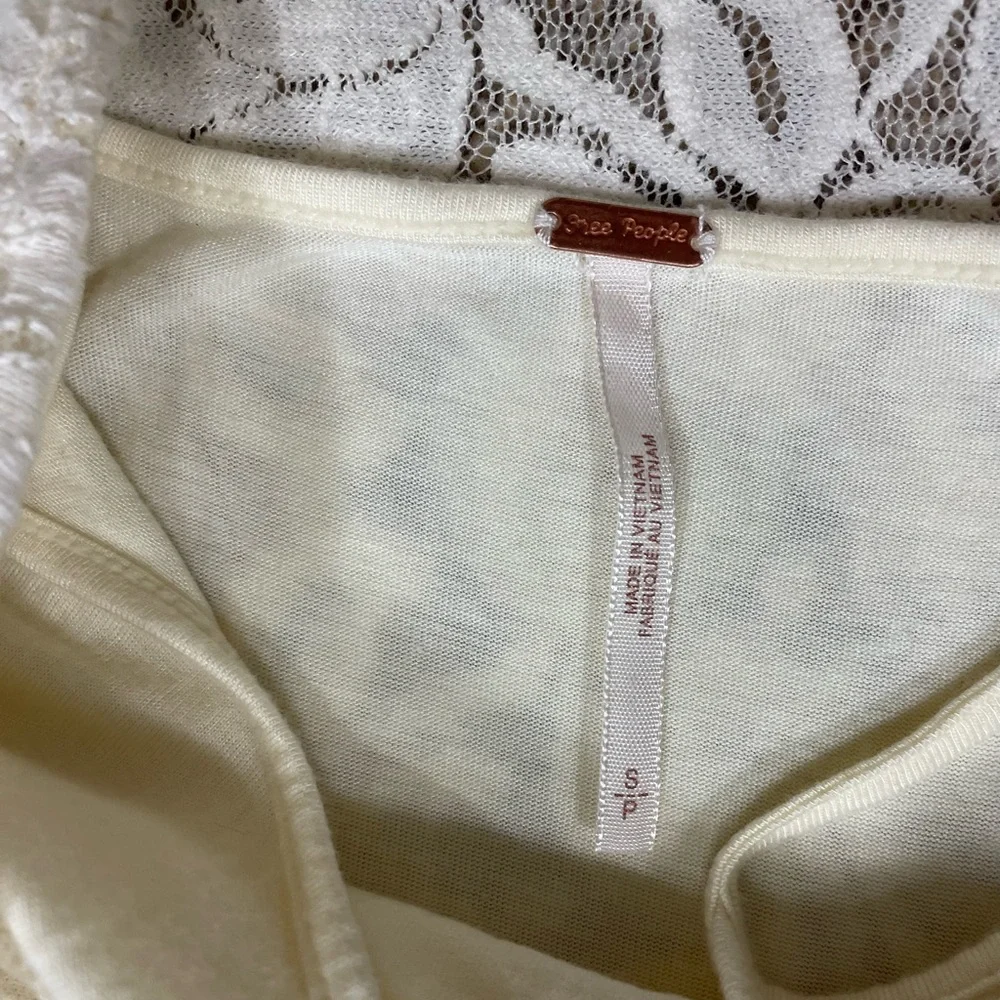 Free People “Miles of Lace” Cream Fit & Flare Dress